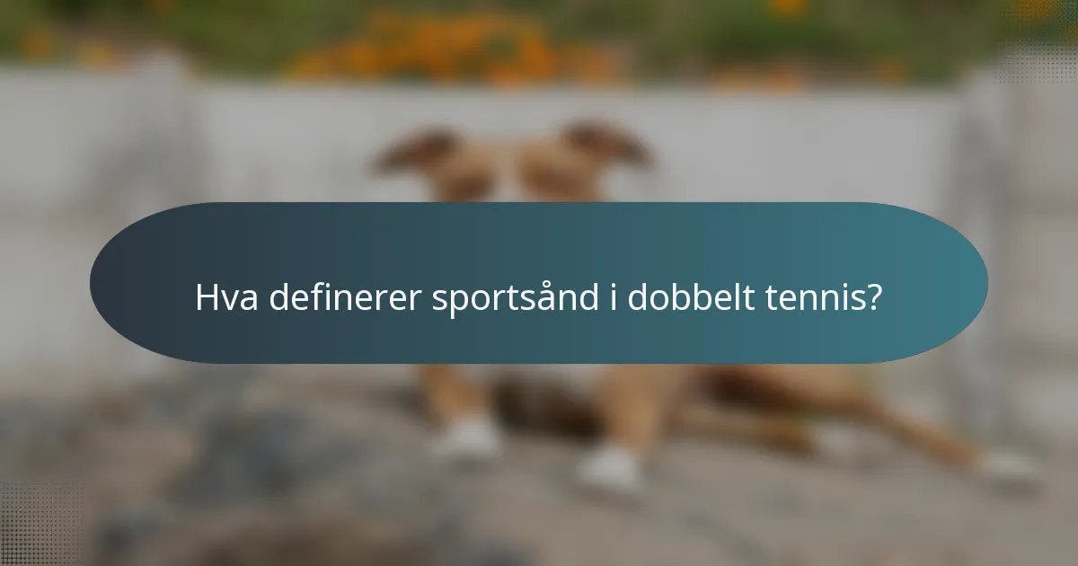 Hva definerer sportsånd i dobbelt tennis?
