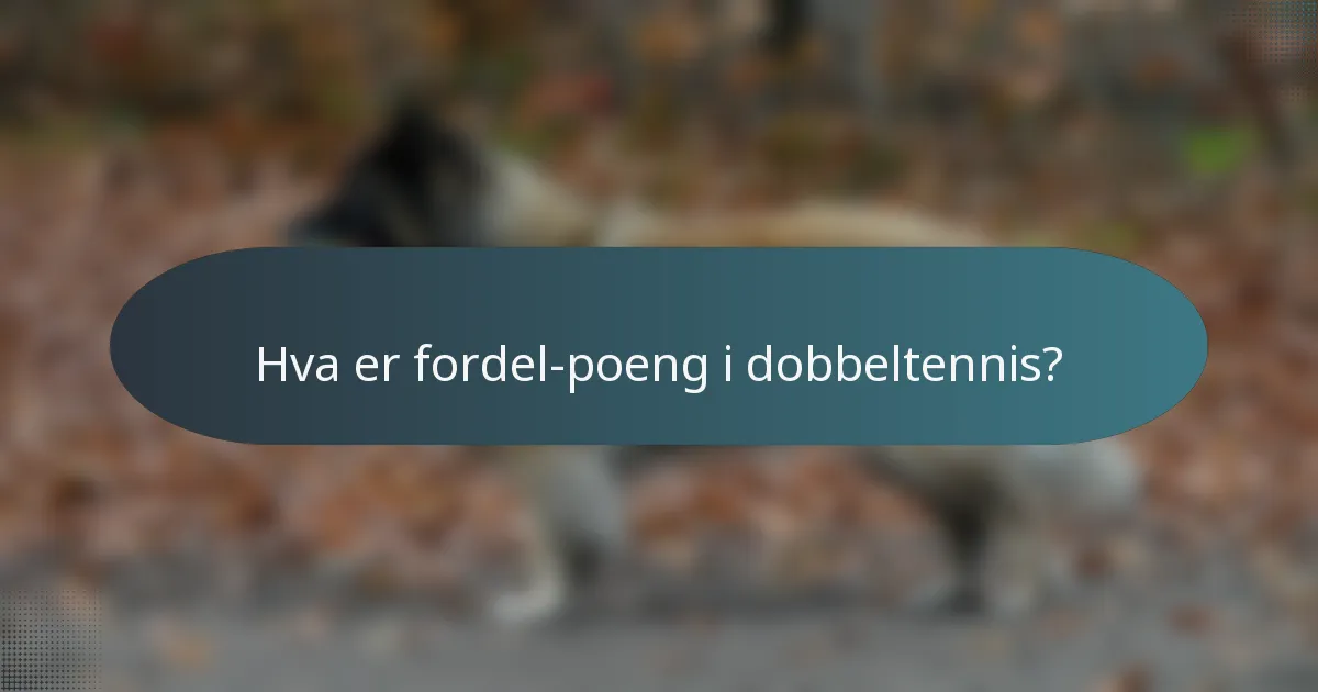 Hva er fordel-poeng i dobbeltennis?